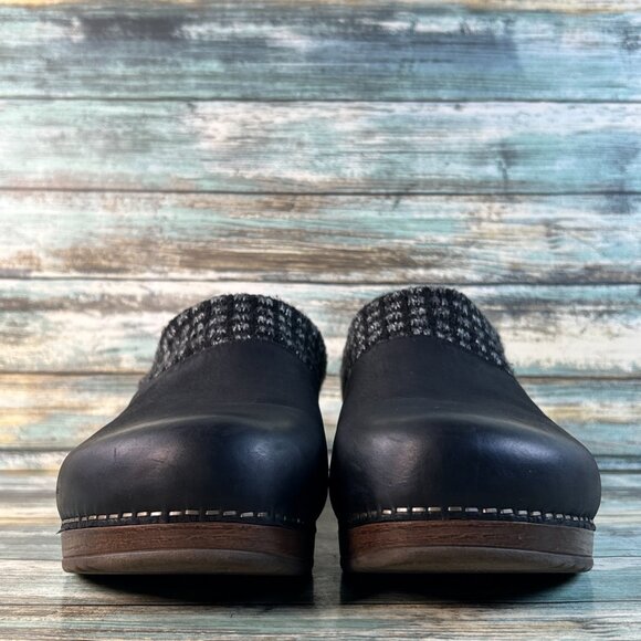 Dansko Bev Clogs Womens 10.5-11 Black Nubuck Leather Slip On Casual Comfort Shoe - Picture 4 of 12